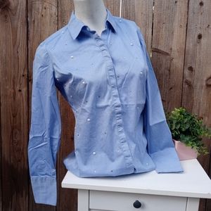 New York & Co. 7th Ave Design Studio Long Sleeve Button Down Top Size Xsmall